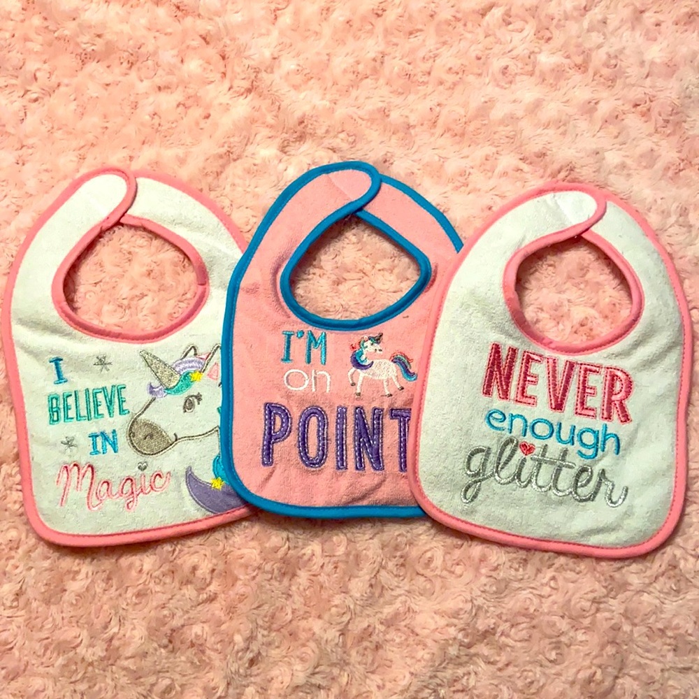 Unicorn Baby Bibs (Set of 3)
